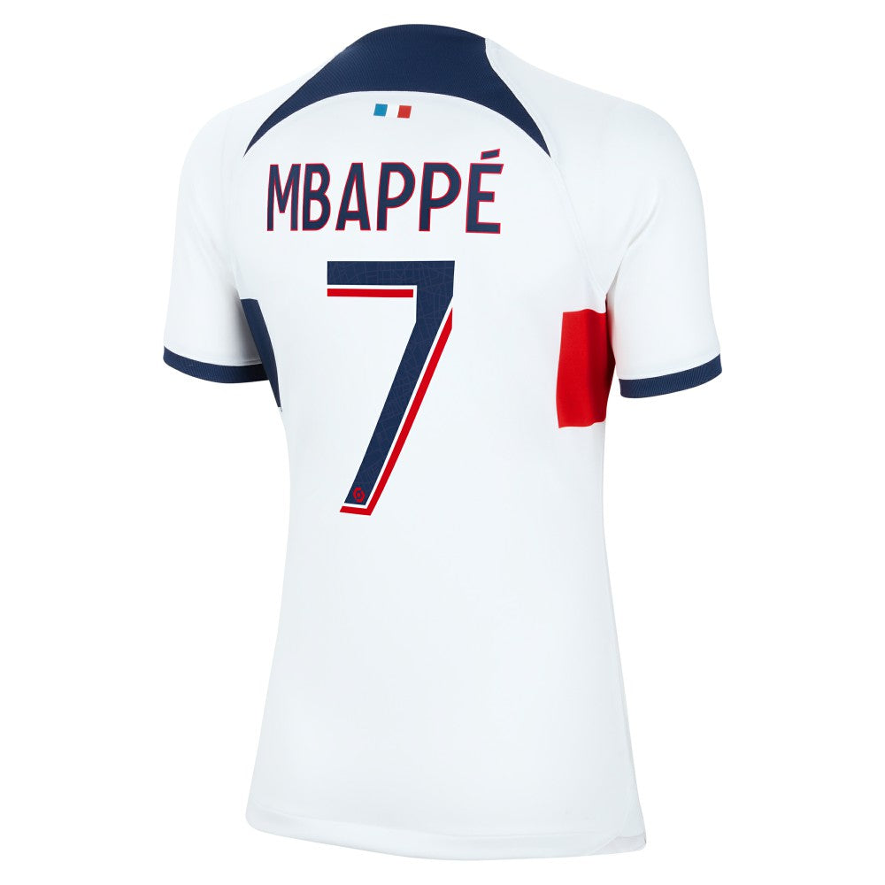 Kylian Mbappe Paris Saint-Germain Women's 2023/24 Away Stadium Replica Player Jersey - White | Nike discount