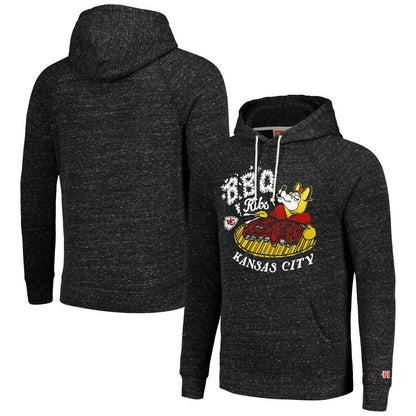 Kansas City Chiefs Homage Unisex NFL x Guy Fieri’s Flavortown Tri-Blend Pullover Hoodie - Charcoal cheap
