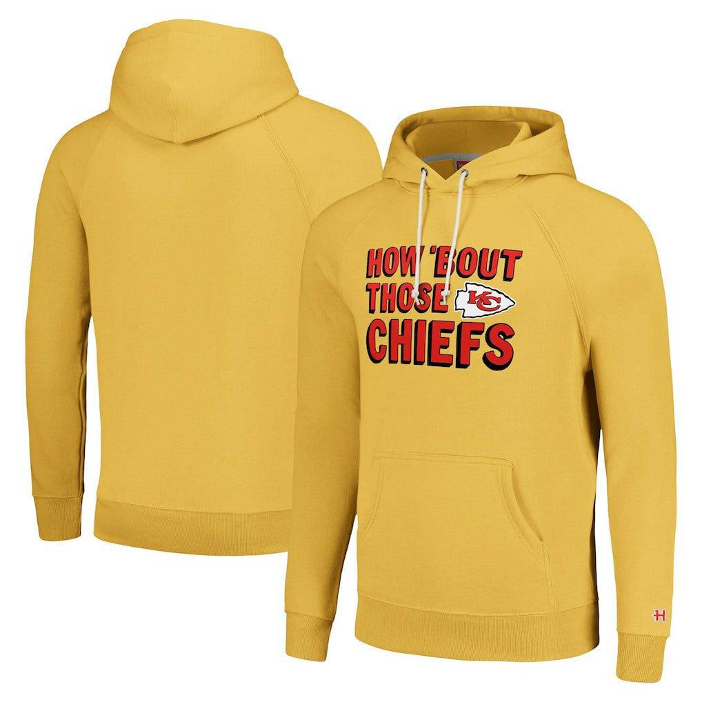 Kansas City Chiefs Homage Unisex Hyperlocal Raglan Pullover Hoodie - Gold discount