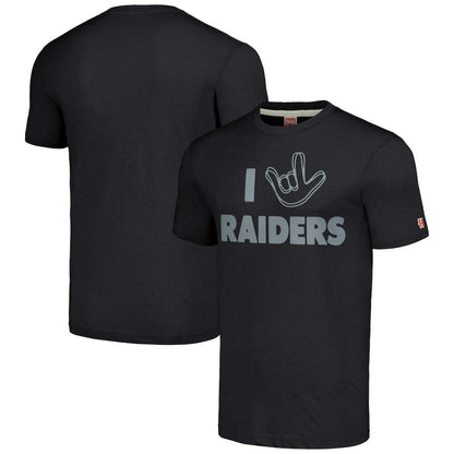 Las Vegas Raiders Homage Unisex The NFL ASL Collection by Love Sign Tri-Blend T-Shirt - Charcoal for sale
