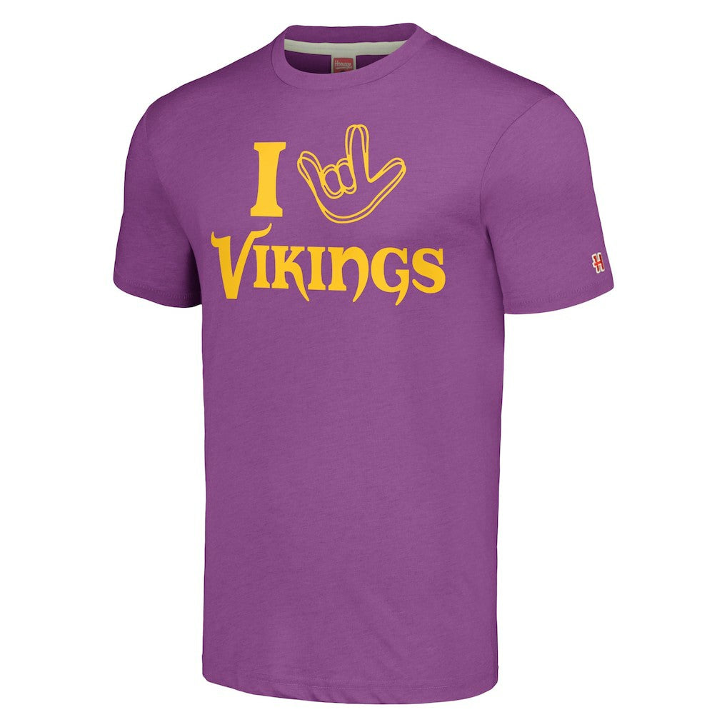 Minnesota Vikings Homage Unisex The NFL ASL Collection by Love Sign Tri-Blend T-Shirt - Purple for sale