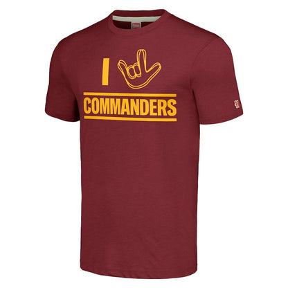 Washington Commanders Homage Unisex The NFL ASL Collection by Love Sign Tri-Blend T-Shirt - Burgundy on sale