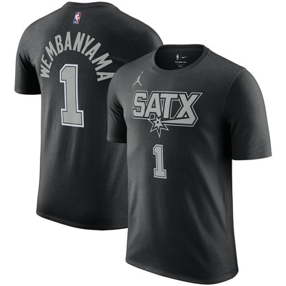 Victor Wembanyama San Antonio Spurs Jordan Brand 2022/23 Statement Edition Name & Number T-Shirt - Black discount