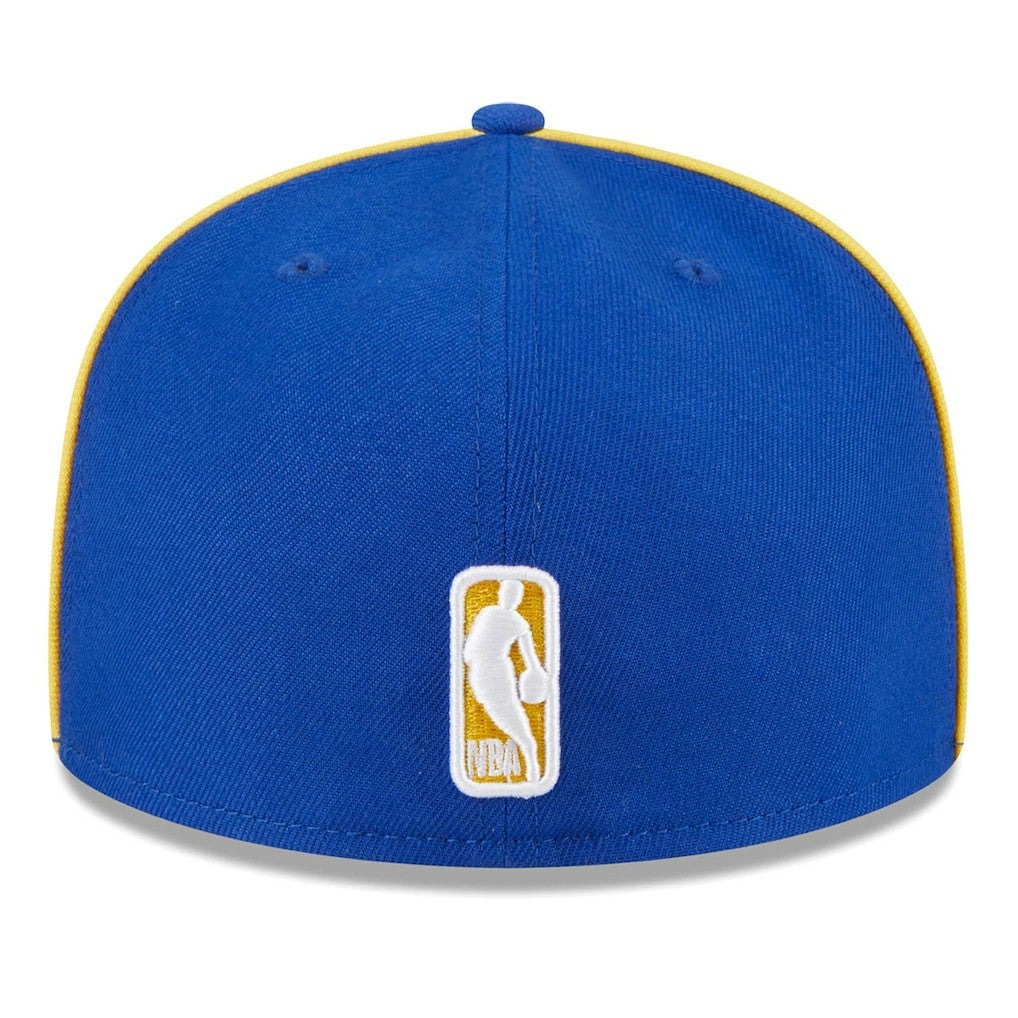 Golden State Warriors Piped & Flocked 59Fifty Fitted Hat - Royal | New Era on sale