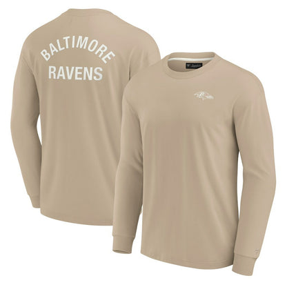 Baltimore Ravens Unisex Elements Super Soft Long Sleeve T-Shirt - Khaki on sale