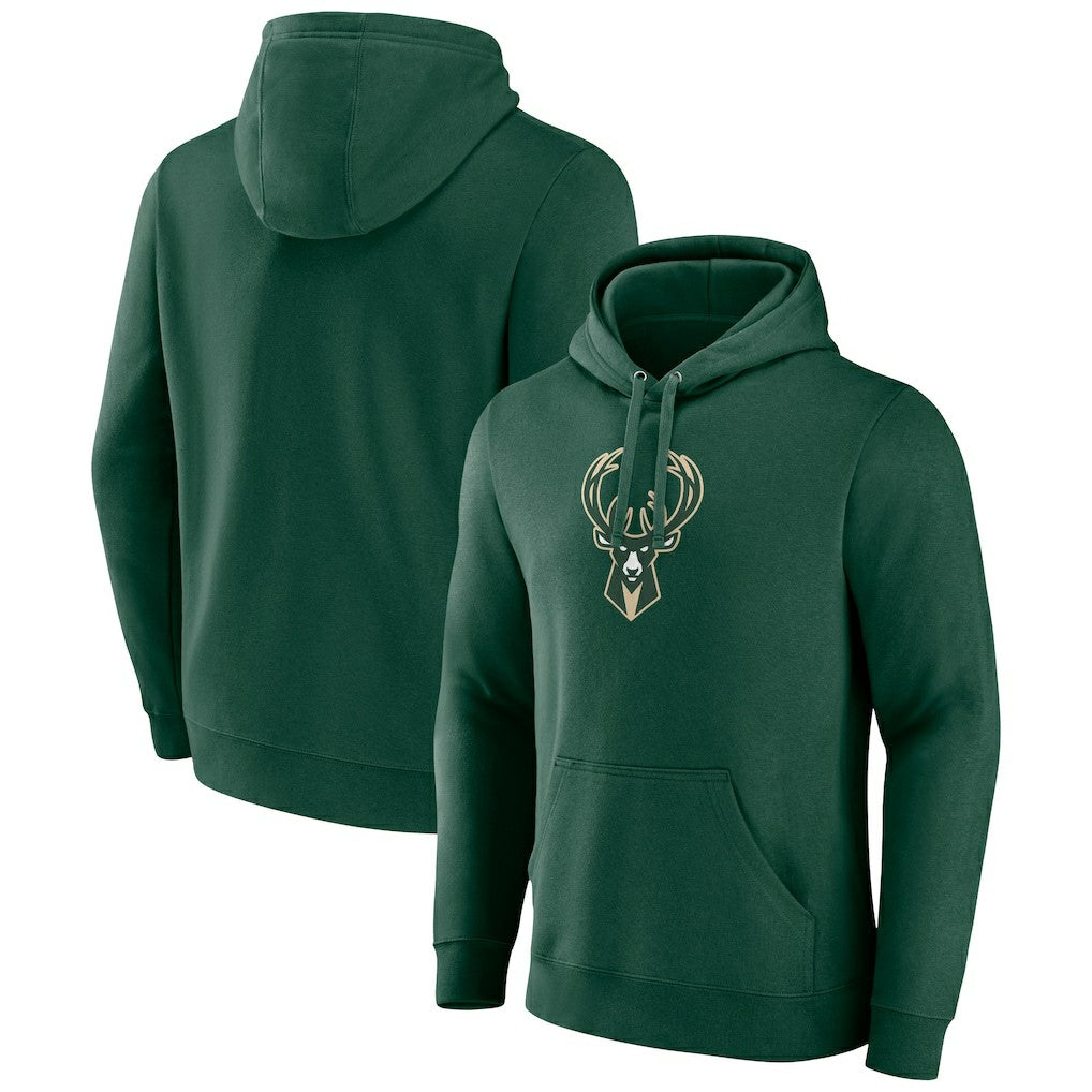 Milwaukee Bucks Primary Logo Pullover Hoodie - Hunter Green | Fanatics shop