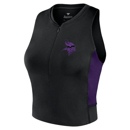 Minnesota Vikings Women's Studio Fitted Gym Tank Top - Black sale
