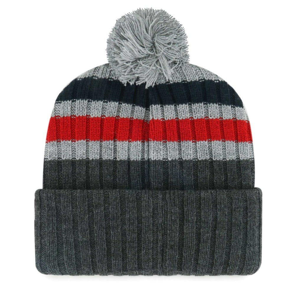 Washington Nationals Stack Cuffed Knit Hat with Pom - Gray | 47 brand
