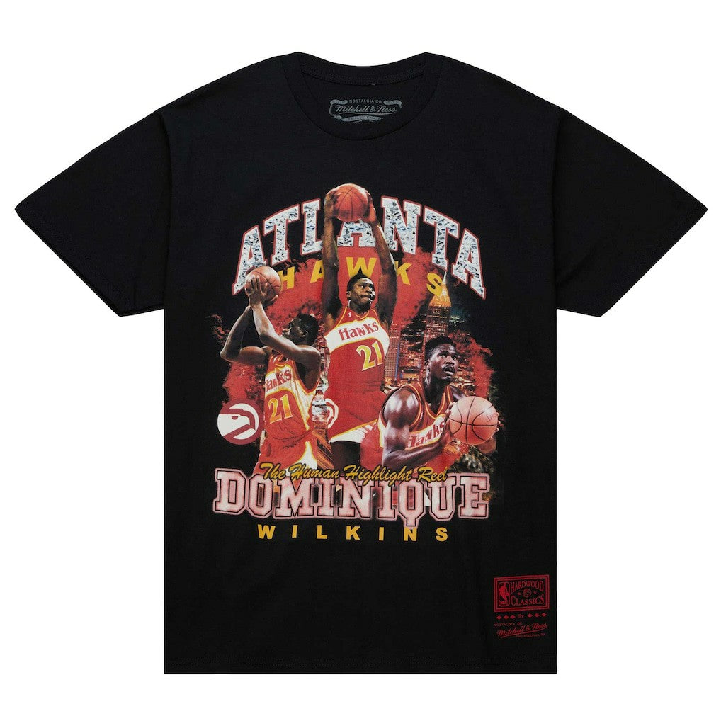 Dominique Wilkins Atlanta Hawks Hardwood Classics Bling Concert Player T-Shirt - Black | Mitchell & Ness online