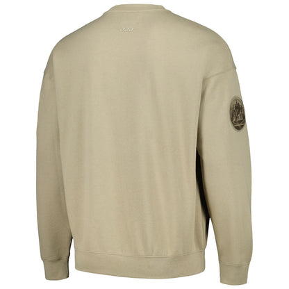 New York Mets Pro Standard Neutral Drop Shoulder Pullover Sweatshirt - Pewter