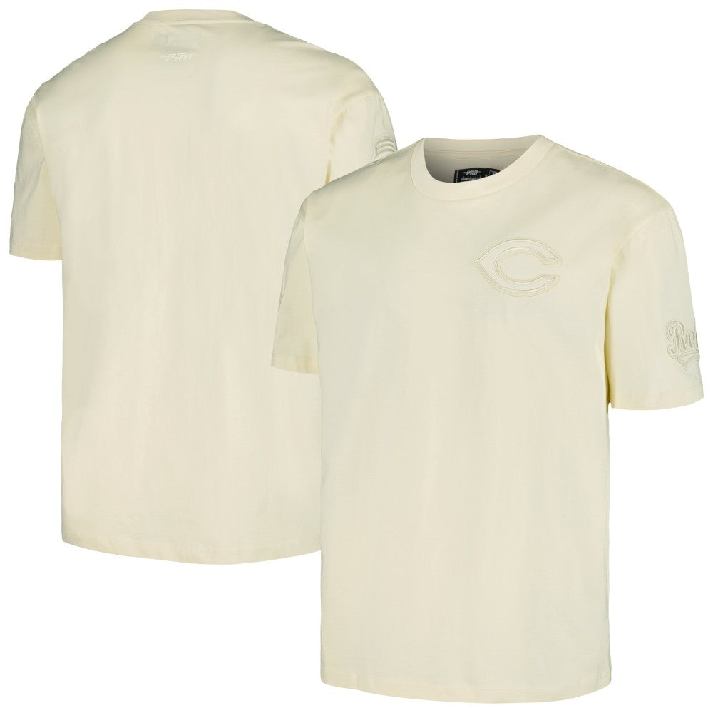 Cincinnati Reds Pro Standard Oversized Neutral CJ Dropped Shoulders T-Shirt - Cream