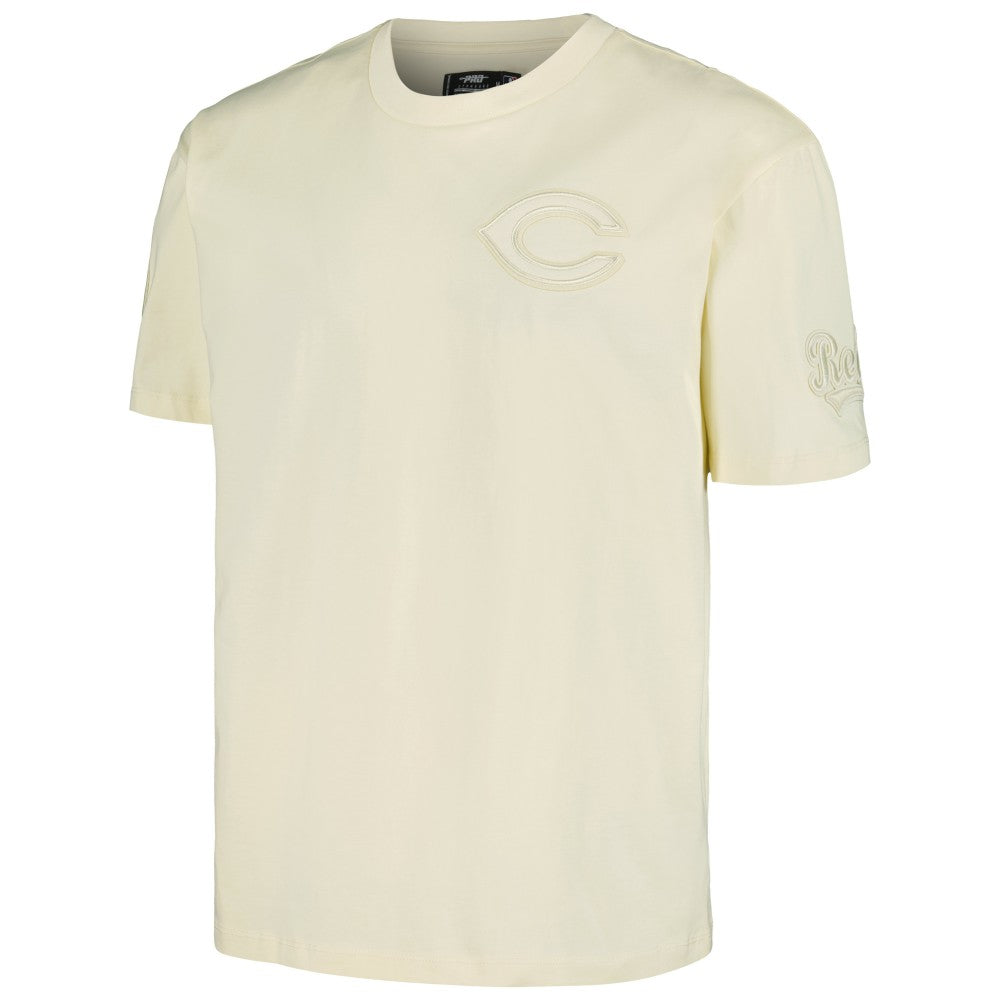 Cincinnati Reds Pro Standard Oversized Neutral CJ Dropped Shoulders T-Shirt - Cream