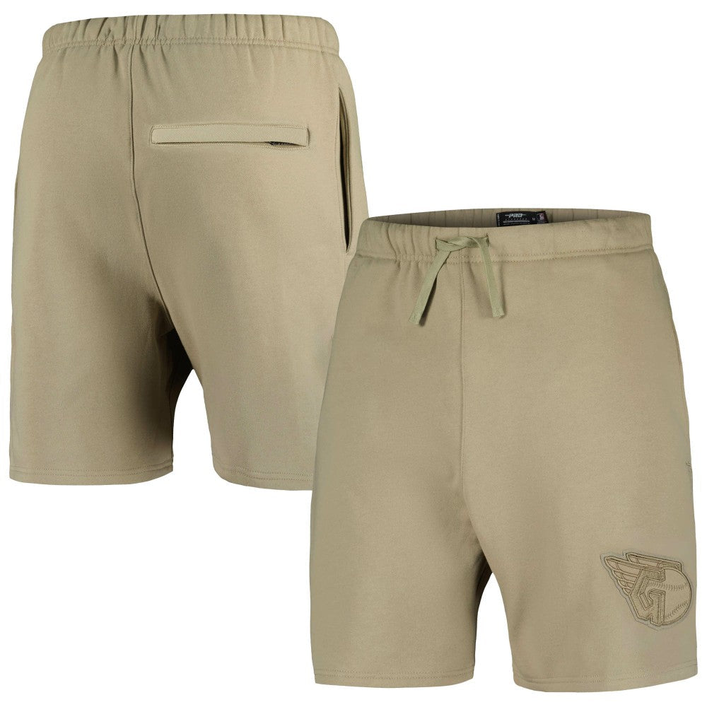 Cleveland Guardians Pro Standard Neutral Fleece Shorts - Khaki