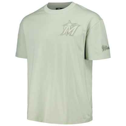 Miami Marlins Pro Standard Oversized Neutral CJ Dropped Shoulders T-Shirt - Mint