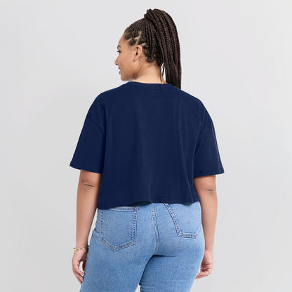 Houston Astros Women's Elements Super Soft Boxy Cropped T-Shirt - Navy
