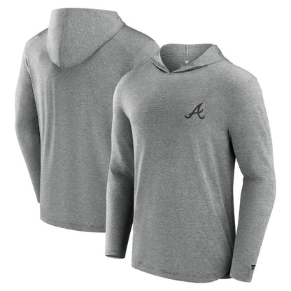 Atlanta Braves Front Office Tech Lightweight Hoodie T-Shirt - Black