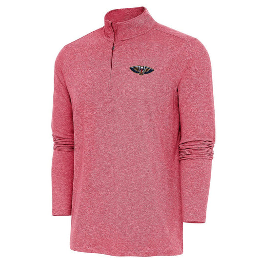 New Orleans Pelicans Antigua Hunk Quarter-Zip Pullover Top - Heather Red cheap
