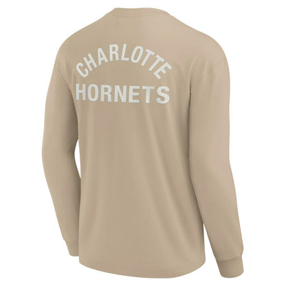 Charlotte Hornets Unisex Elements Super Soft Long Sleeve T-Shirt - Khaki | Fanatics on sale
