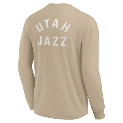 Utah Jazz Unisex Elements Super Soft Long Sleeve T-Shirt - Khaki | Fanatics outlet