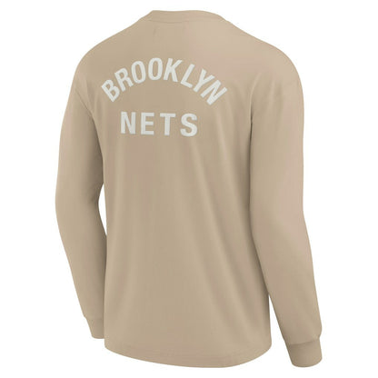 Brooklyn Nets Unisex Elements Super Soft Long Sleeve T-Shirt - Khaki | Fanatics discount
