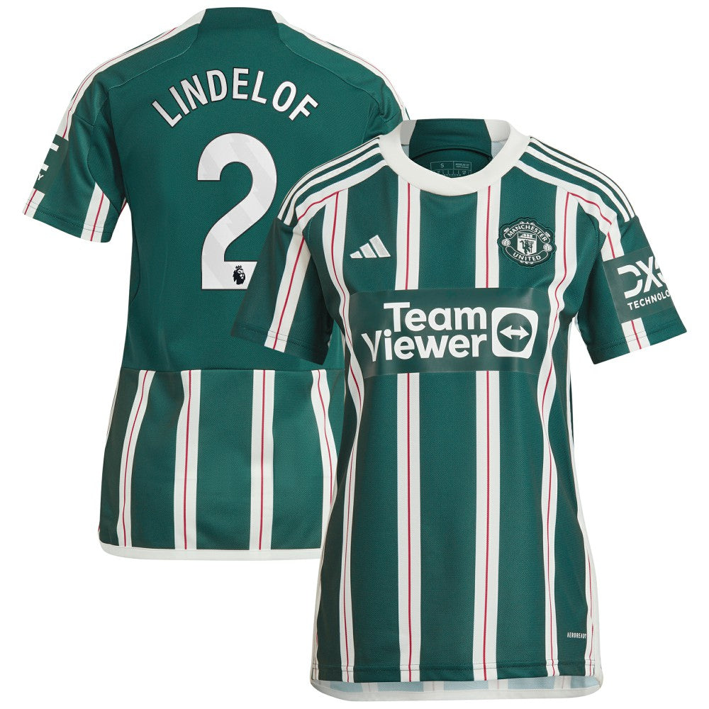 Victor Lindelof Manchester United Women's 2023/24 Away Replica Player Jersey - Green | Adidas on sale