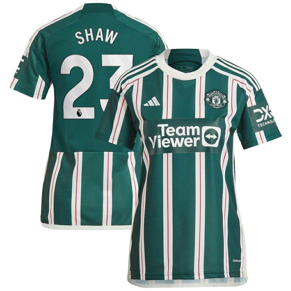 Luke Shaw Manchester United Women's 2023/24 Away Replica Player Jersey - Green | Adidas sale