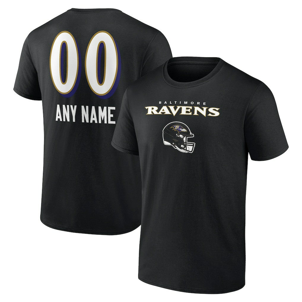 Baltimore Ravens Personalized Name & Number Team Wordmark T-Shirt - Black for sale