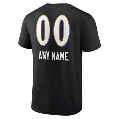 Baltimore Ravens Personalized Name & Number Team Wordmark T-Shirt - Black for sale