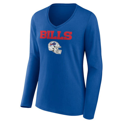 Buffalo Bills Women's Personalized Name & Number Team Wordmark Long Sleeve V-Neck T-Shirt - Royal outlet