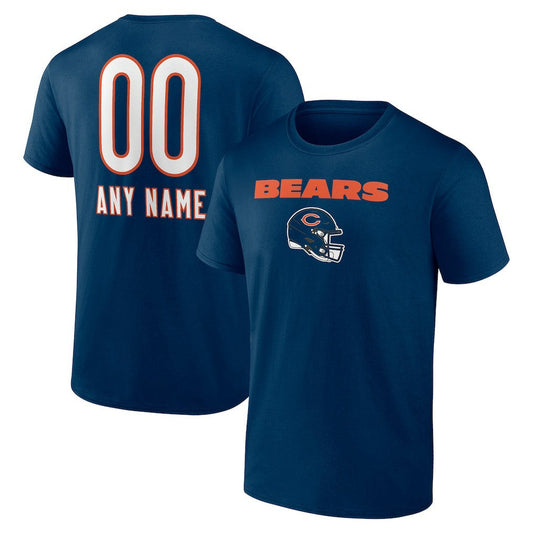 Chicago Bears Personalized Name & Number Team Wordmark T-Shirt - Navy outlet