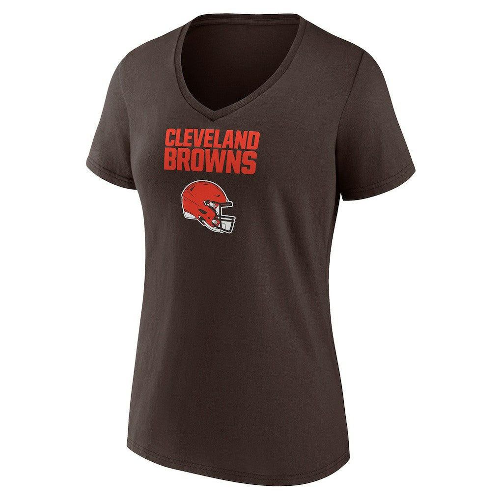 Cleveland Browns Women's Personalized Name & Number Team Wordmark V-Neck T-Shirt - Brown cheap