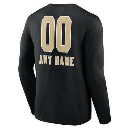 New Orleans Saints Personalized Name & Number Team Wordmark Long Sleeve T-Shirt - Black discount