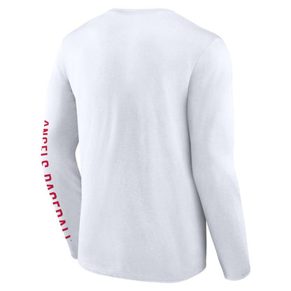 Los Angeles Angels Press Box Long Sleeve T-Shirt - White
