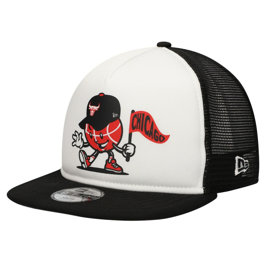 Chicago Bulls Youth Court Sport Mascot 9FIFTY Snapback Hat - White/Black | New Era outlet