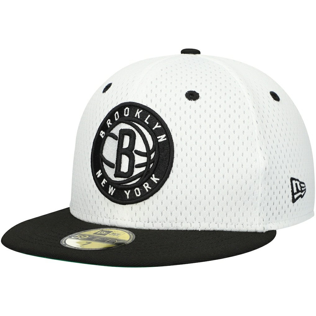 Brooklyn Nets Throwback 2Tone 59FIFTY Fitted Hat - White/Black | New Era for sale