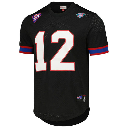 Jim Kelly Buffalo Bills Retired Player Name & Number Mesh Top - Black discount