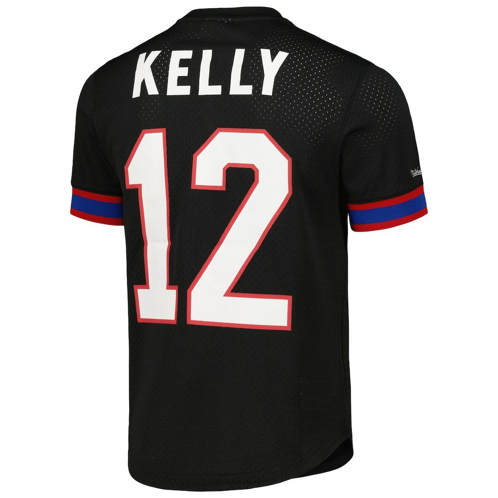 Jim Kelly Buffalo Bills Retired Player Name & Number Mesh Top - Black discount