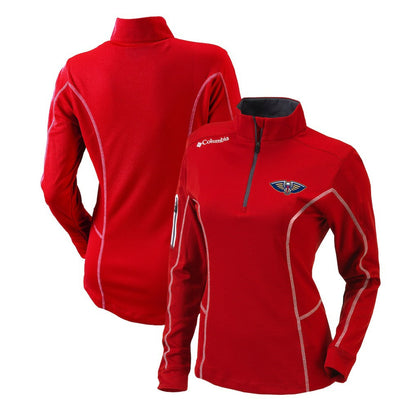 New Orleans Pelicans Women's Omni-Wick Shotgun Quarter-Zip Pullover Top - Red | Columbia discount