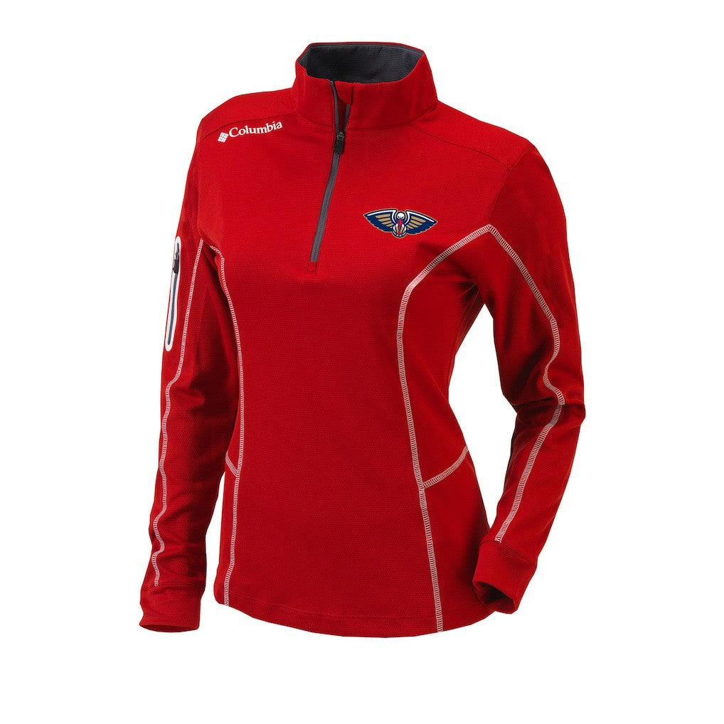 New Orleans Pelicans Women's Omni-Wick Shotgun Quarter-Zip Pullover Top - Red | Columbia discount