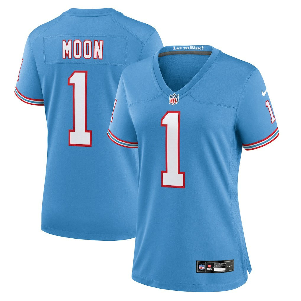 Warren Moon Tennessee Titans Women's Oilers Throwback Retired Player Game Jersey - Light Blue | Nike for sale