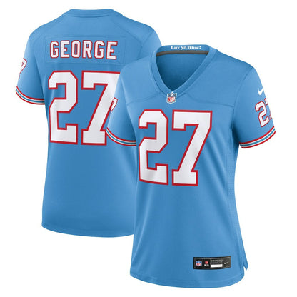 Eddie George Tennessee Titans Women's Oilers Throwback Retired Player Game Jersey - Light Blue | Nike on sale