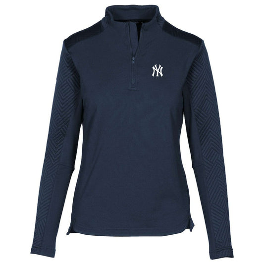 New York Yankees Levelwear Women's Daybreak Insignia 2.0 Quarter-Zip Pullover Top - Navy