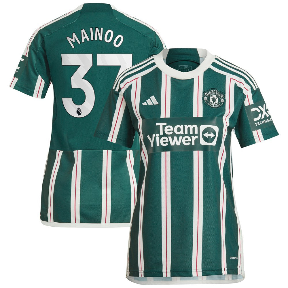 Kobbie Mainoo Manchester United Women's 2023/24 Away Replica Player Jersey - Green | Adidas cheap