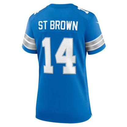 Amon-Ra St. Brown Detroit Lions Women's Team Game Jersey - Blue | Nike for sale
