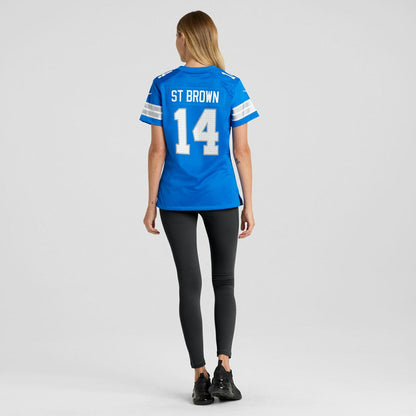 Amon-Ra St. Brown Detroit Lions Women's Team Game Jersey - Blue | Nike for sale