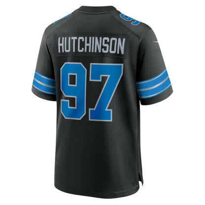 Aidan Hutchinson Detroit Lions 2nd Alternate Game Jersey - Black | Nike for sale