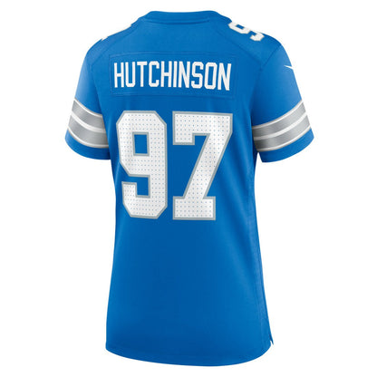 Aidan Hutchinson Detroit Lions Women's Game Jersey - Blue | Nike on sale