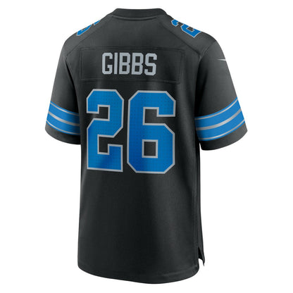 Jahmyr Gibbs Detroit Lions 2nd Alternate Game Jersey - Black | Nike cheap