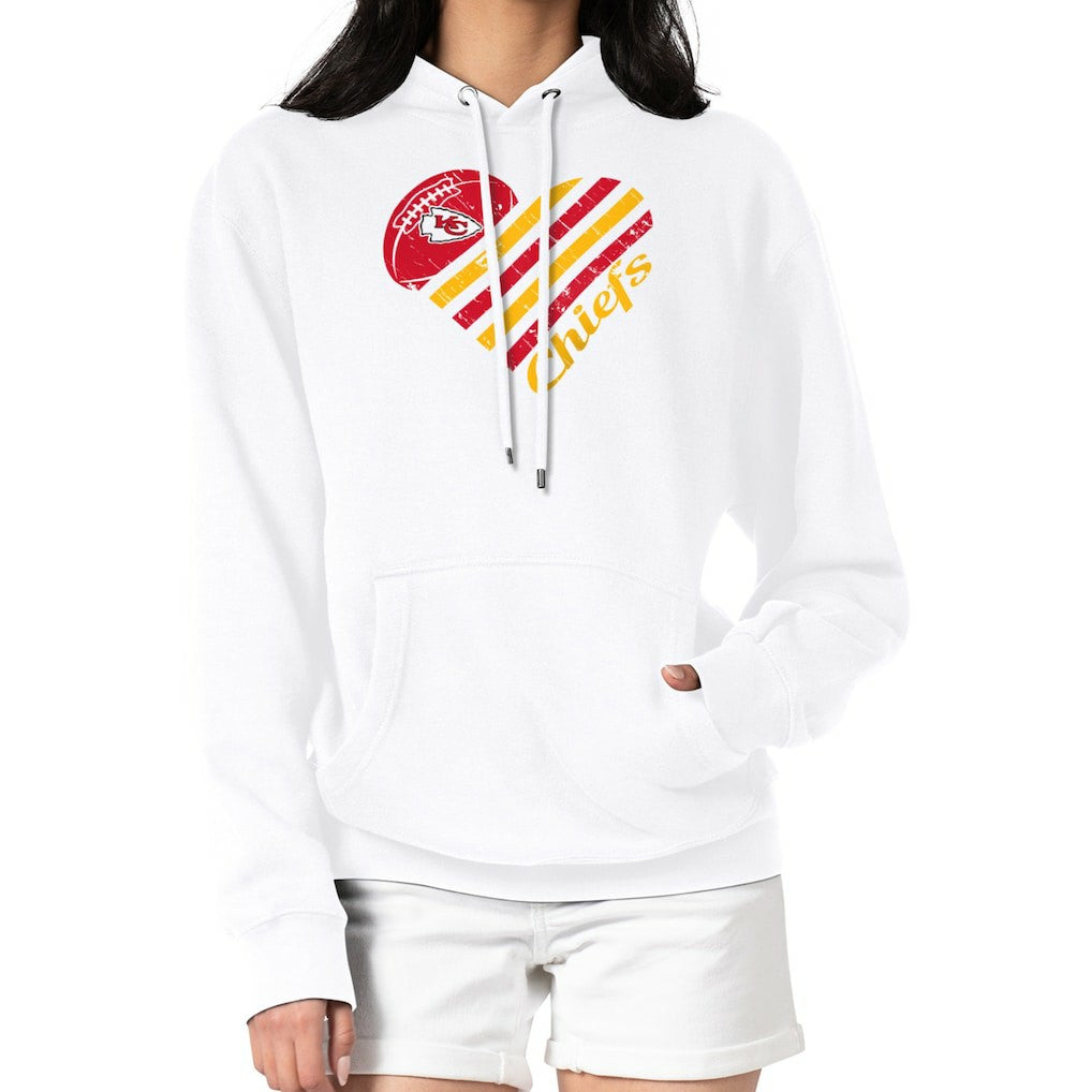 Kansas City Chiefs G-III 4Her by Carl Banks Women's Heart Graphic Fleece Pullover Hoodie - White discount