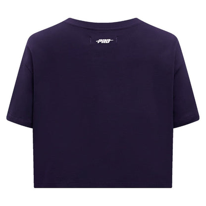 Atlanta Braves Pro Standard Women's Painted Sky Boxy Cropped T-Shirt - Navy